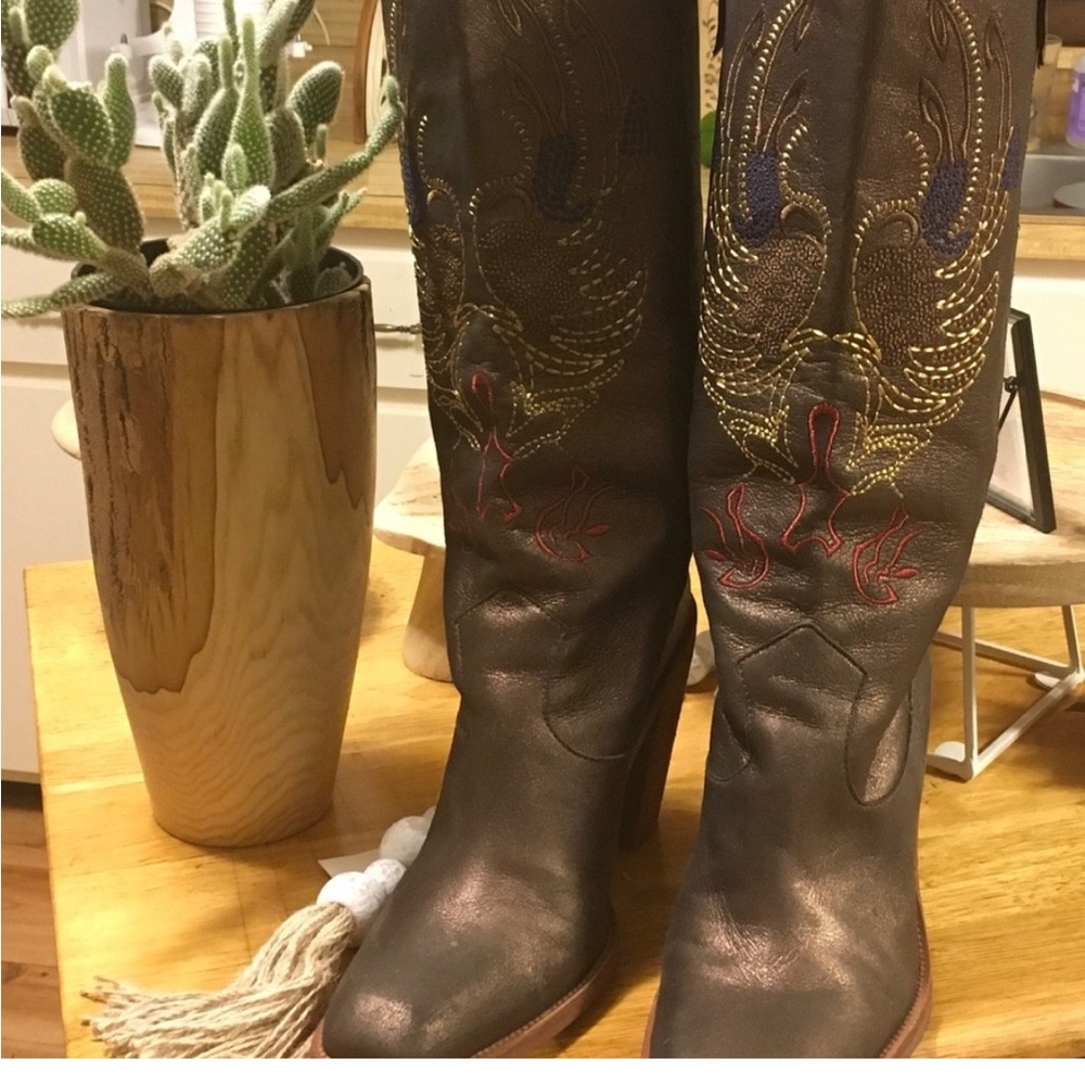 GIANNI BINI leather boots/size 9/ brown